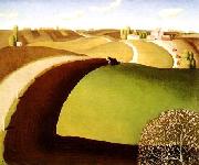 Grant Wood Spring Plowing oil painting picture wholesale